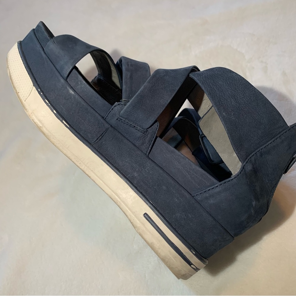 Eileen Fisher Blue Strappy Suede Platform Sandals Size 6 - Picture 6 of 10